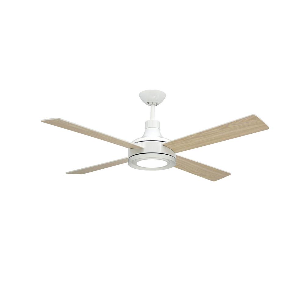 Troposair Quantum Ii 52 In Led Pure White Ceiling Fan With Light And Remote Control