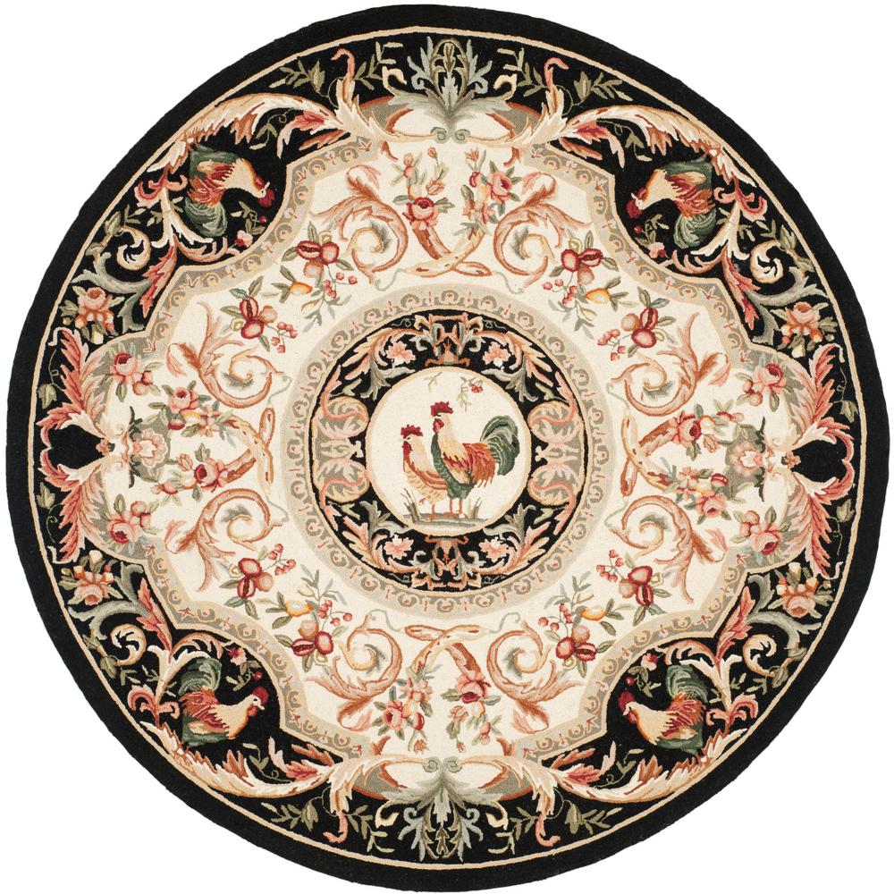 Safavieh Chelsea Ivory/Black 8 ft. x 8 ft. Round Area RugHK48K8R