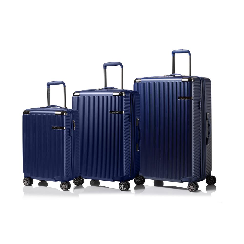CHAMPS Legacy 28 in.,24 in., 20 in. Navy Hardside Luggage Set with ...