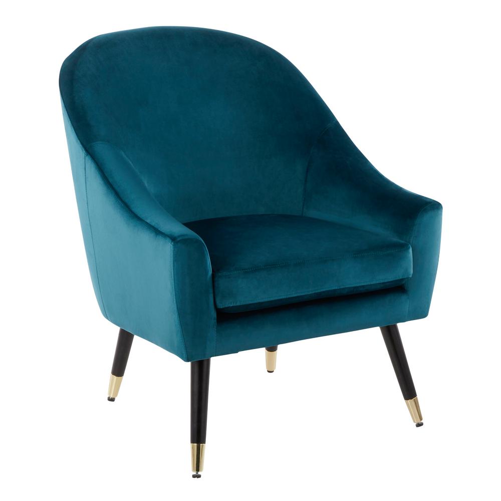 Lumisource Matisse Teal Velvet Accent Chair-CHR-MATSE BK+TL - The Home