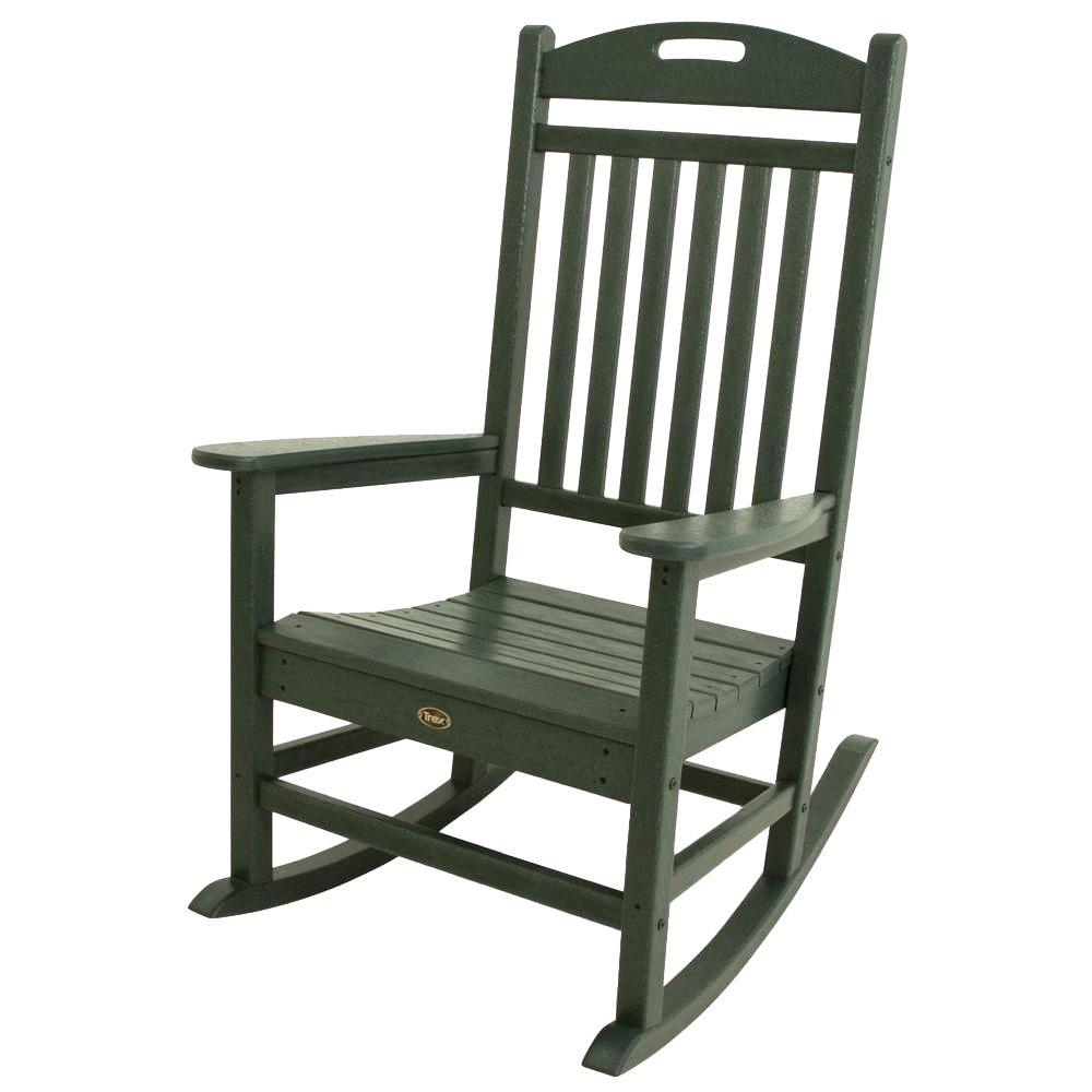 Green Plastic Rocking Chairs Patio The Home Depot Yacht Club Rainforest Canopy Patio Rocker