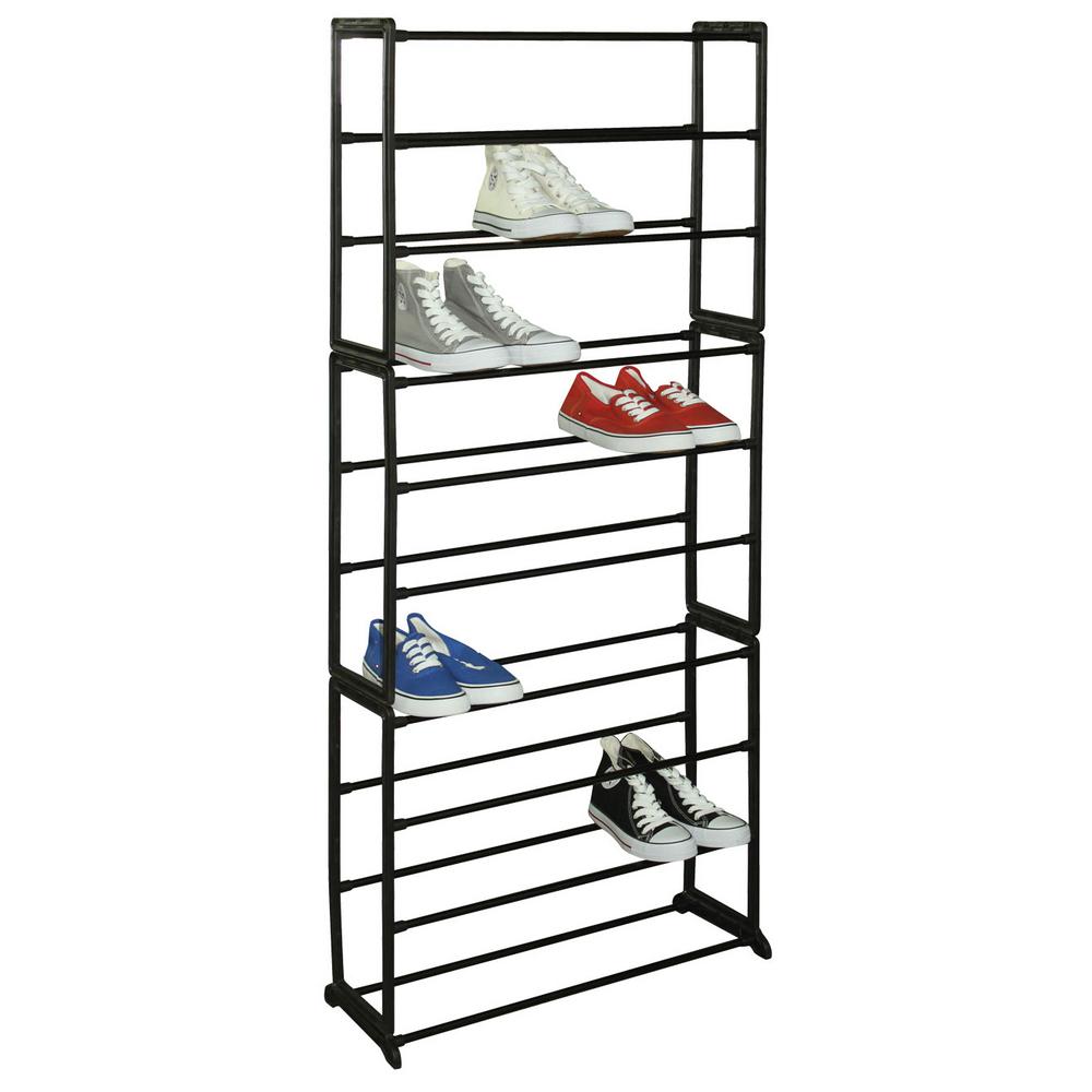 Sunbeam 30 Pair Black Shoe Organizer Sr00755 The Home Depot