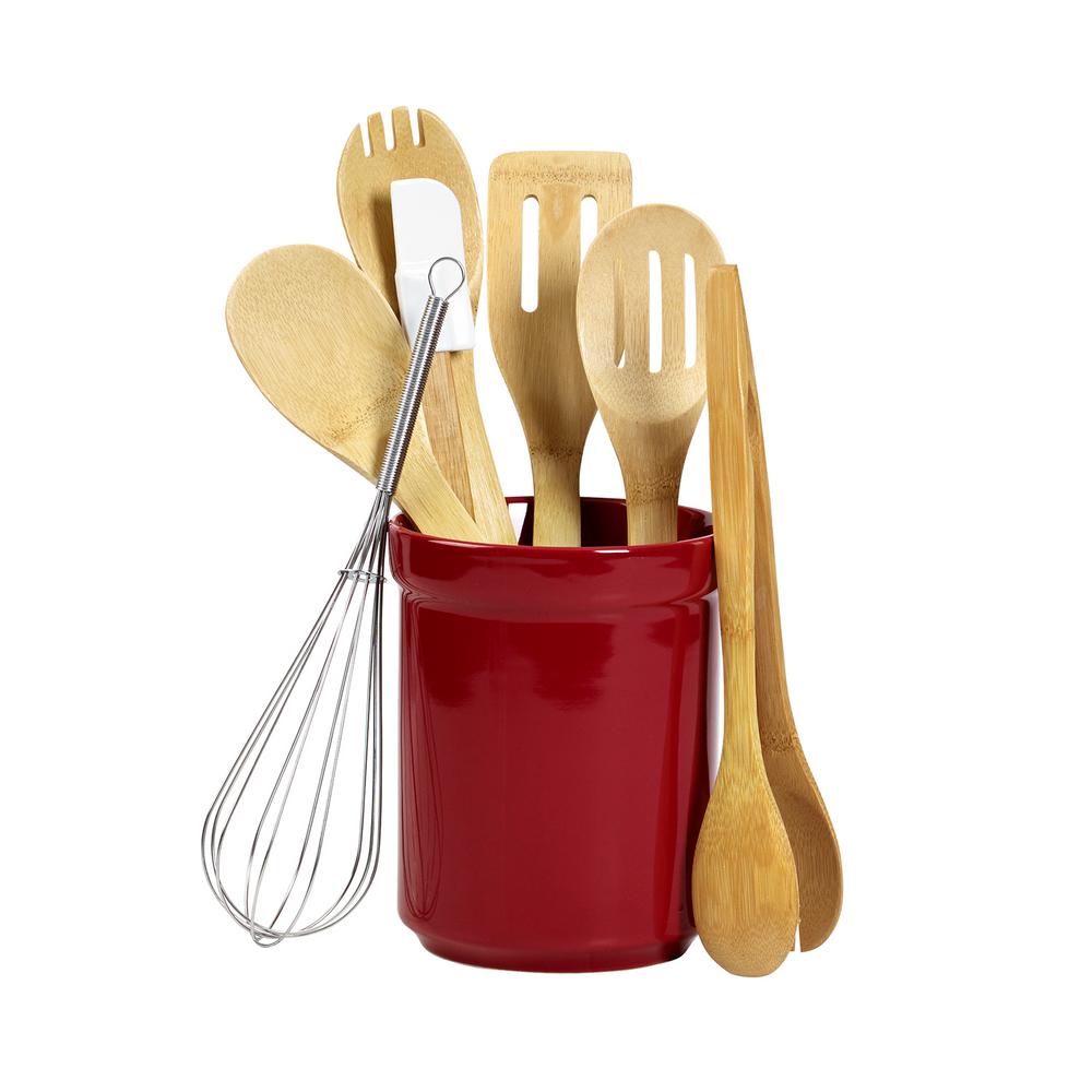 Art Cook 6 Piece Mint Utensil Set With Stainless Steel Handle Cw91251 The Home Depot