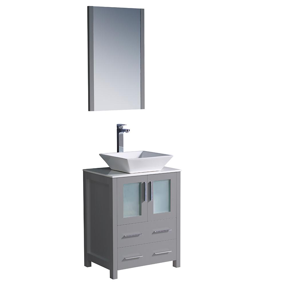 Fresca Torino 24 In Bath Vanity Gray With Glass Stone Top White Vessel Sink And Mirror Fvn6224gr Vsl The Home Depot - Vessel Sink Vanity Top 24 Fresca Torino 24 In Bath Vanity Gray With Glass Stone Top White Vessel Sink And Mirror Fvn6224gr Vsl The Home Depot - Vessel Sink Vanity Top 24