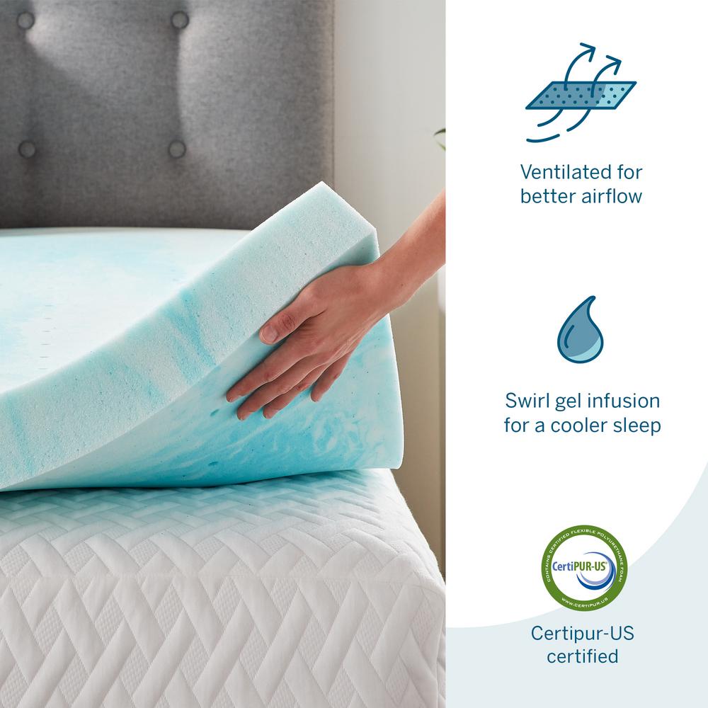 4 Gel Swirl Memory Foam King Mattress Topper