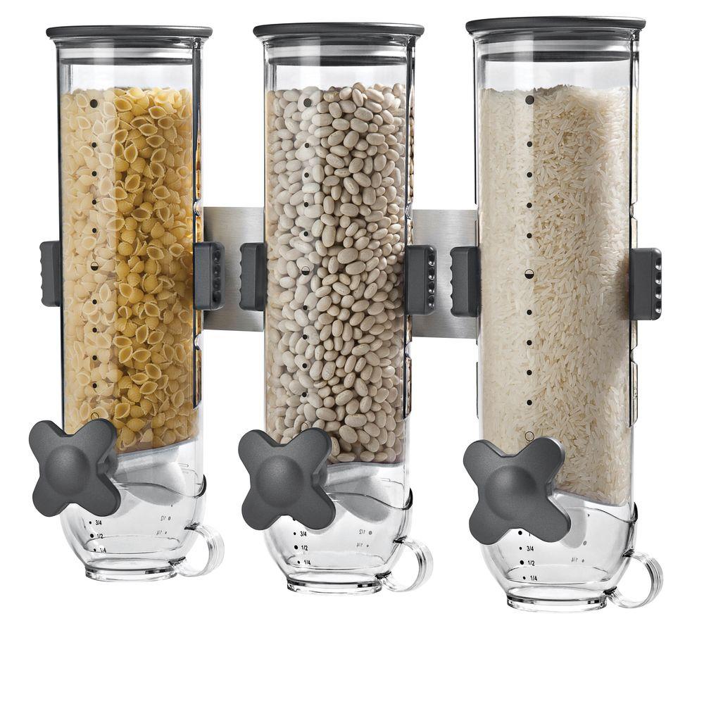 Honey Can Do Wall Mounted Triple Cereal Dispenser Kch 06139