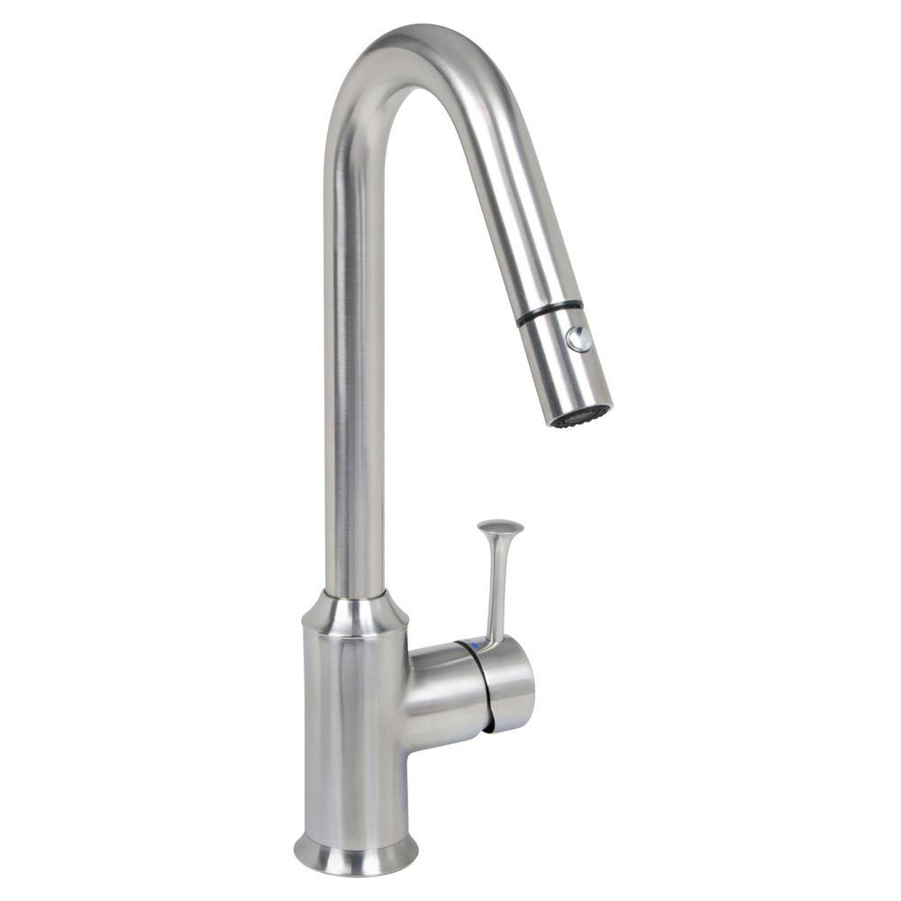American Standard Pekoe Single Handle Pull Down Sprayer Kitchen Faucet In Stainless Steel
