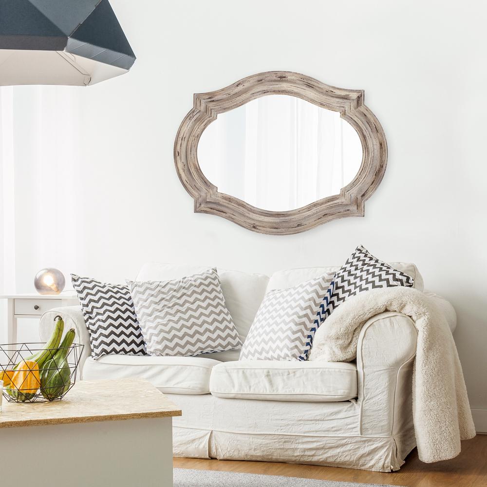 Howard Elliott 32 In H X 42 W Aubrey Rustic Quatrefoil Mirror W Aubrey Rustic Quatrefoil Mirror