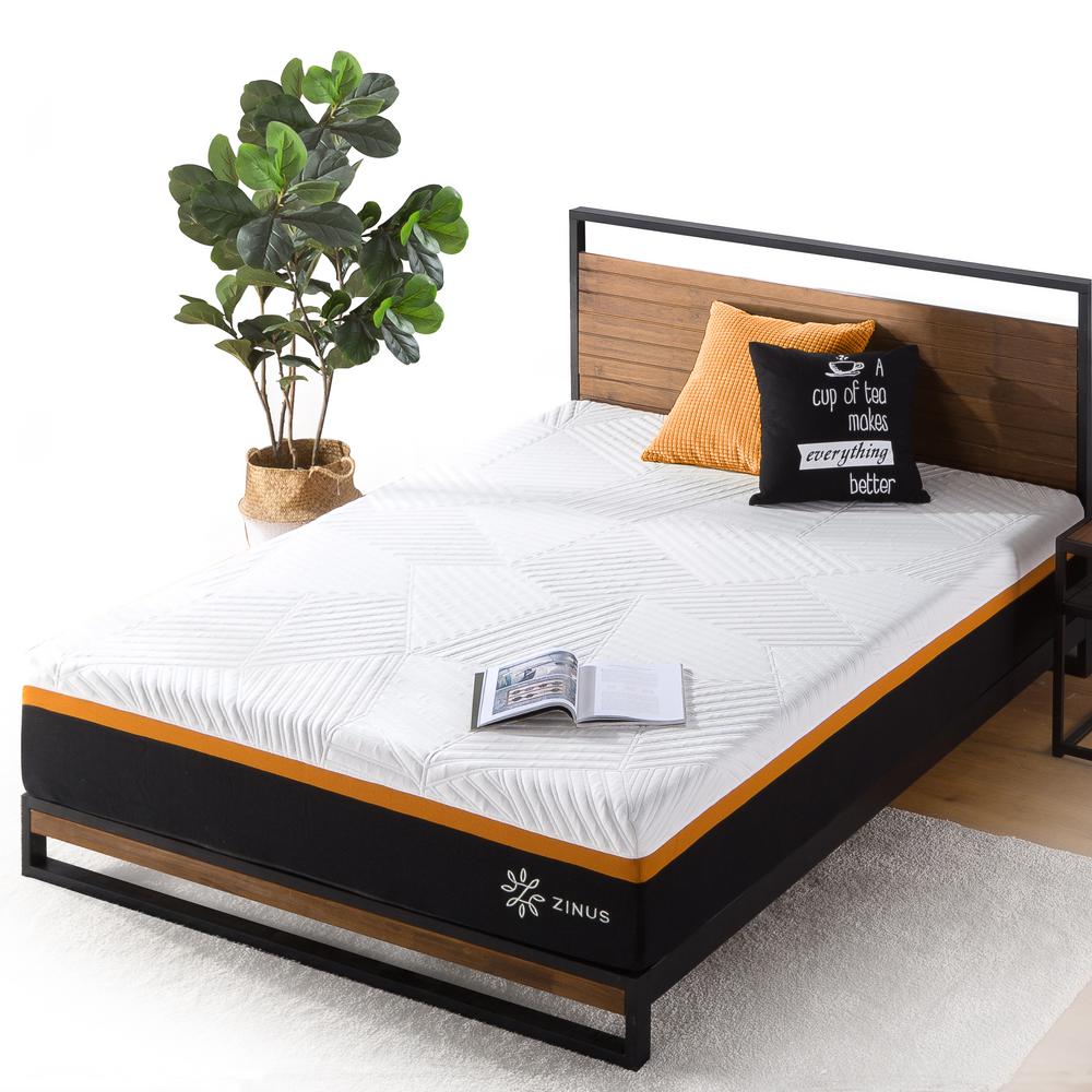 Photo 1 of 12 in. Medium Cooling Copper Adaptive Spring Hybrid Tight Top Twin Mattress