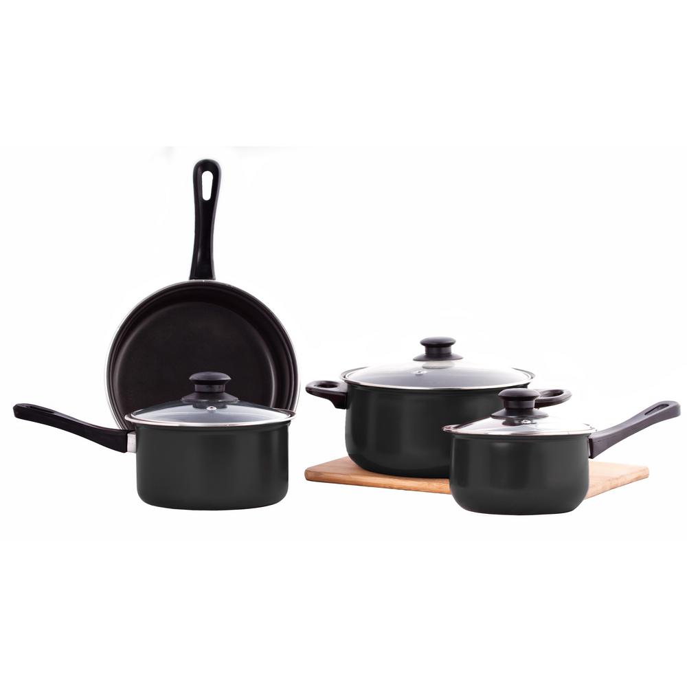 7PC NONSTICK Cookware Set Frying Pot Saucepan /& Pan Steel Carbon Coated KITCHEN