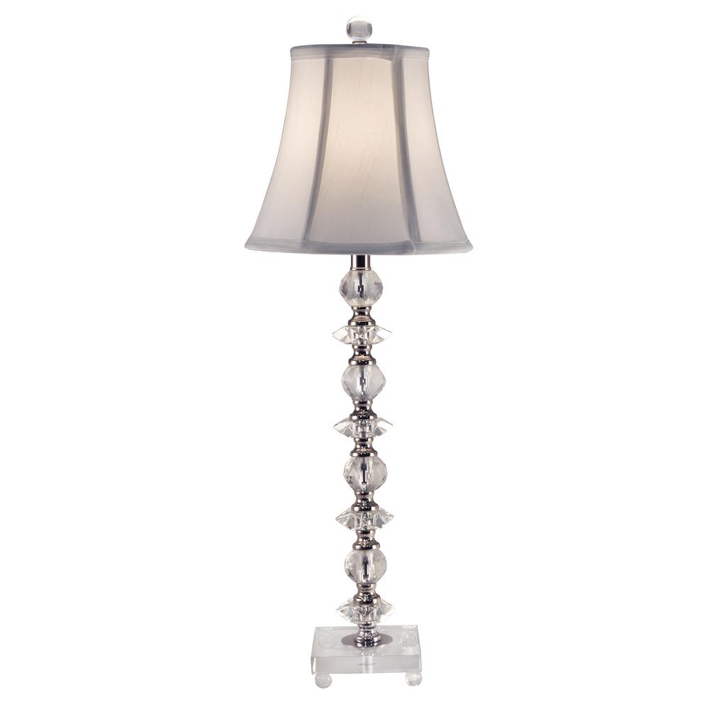 Dale Lamps Lighting The Home Depot 28 5 In Parvan Crystal Table Lamp With Fabric Shade