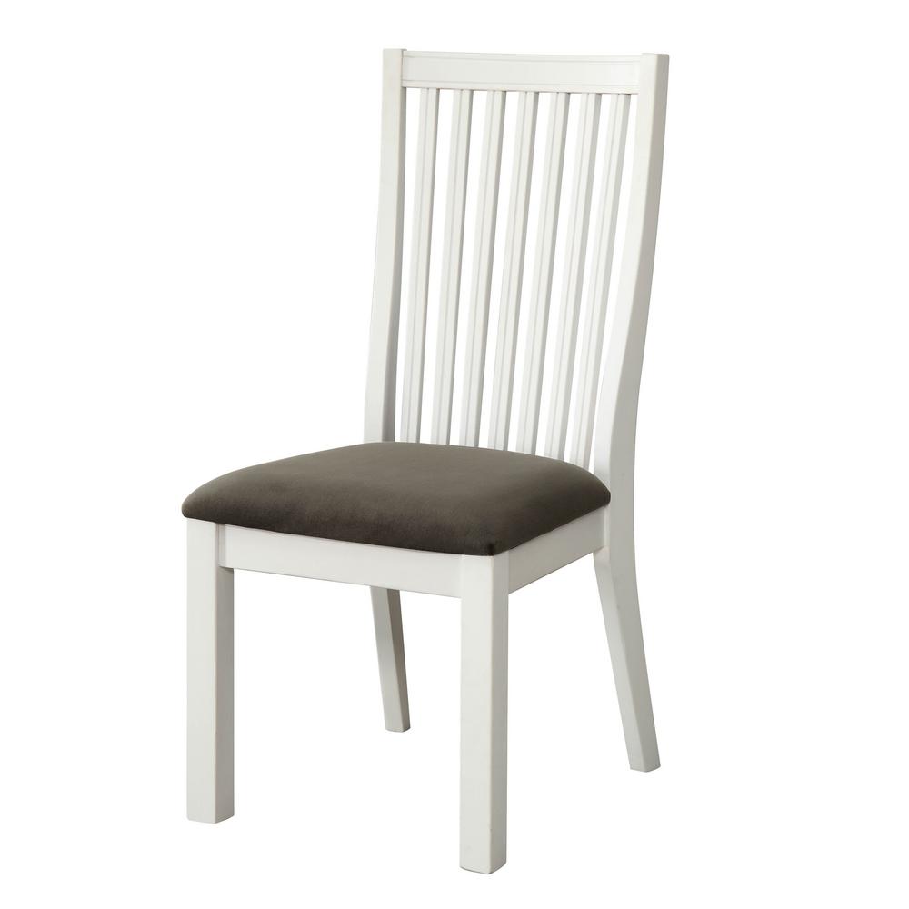 Furniture Of America Geilo White Cushioned Dining Chair Set Of 2 Idf 3761sc The Home Depot