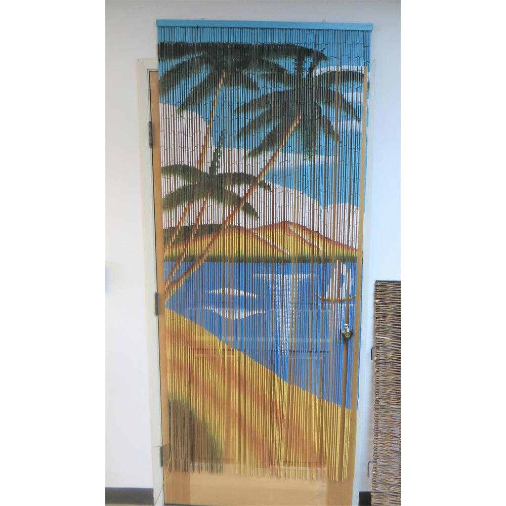Mgp Sailboat Print Beaded Bamboo Curtain Bbc 36s The Home Depot