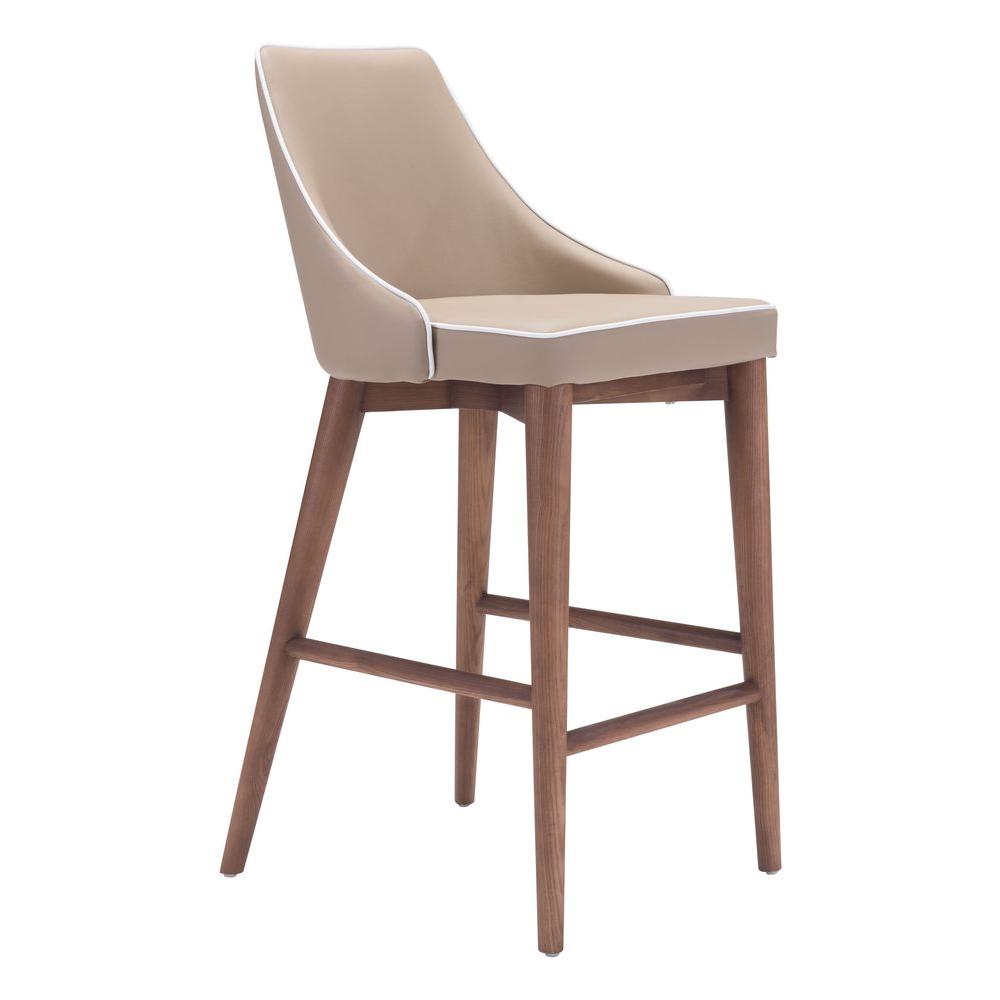 Moor 26 In Beige Cushioned Bar Stool