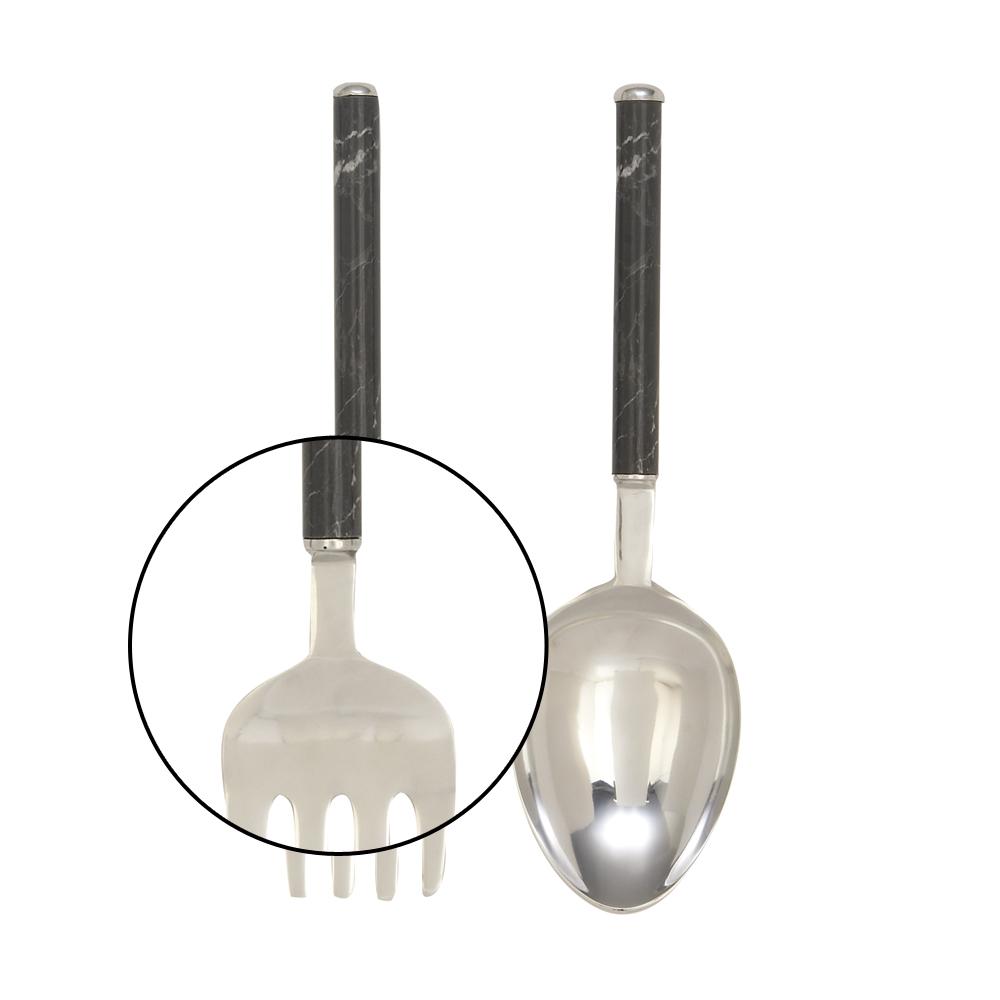 Litton Lane Aluminum And Iron Fork And Spoon Wall Decor Set Of 2