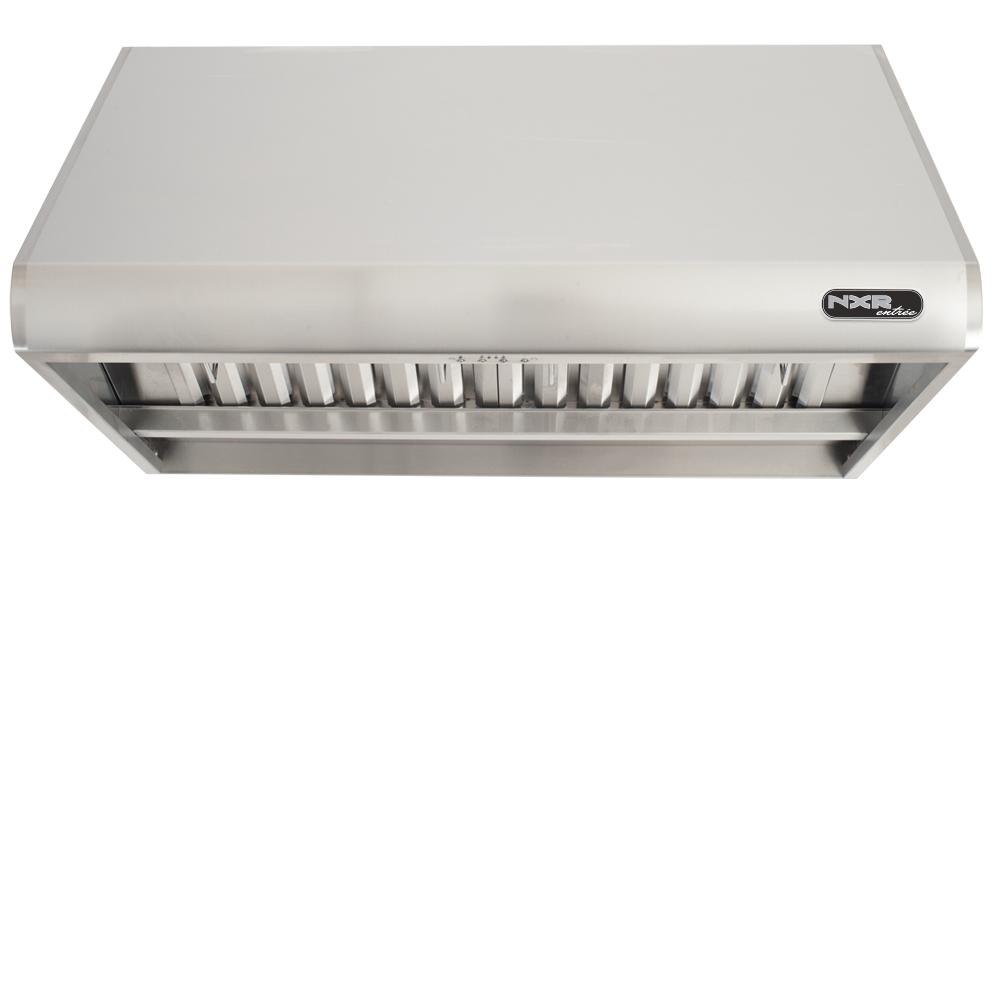 NXR 36 in. 900 CFM Professional Style Stainless Steel Range Hood with Stainless Steel Baffles 