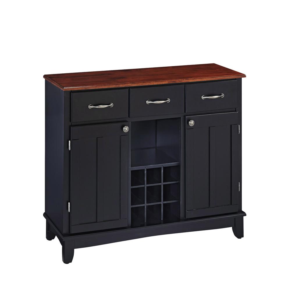 Homestyles Black And Cherry Buffet With Wine Storage 5100 0042