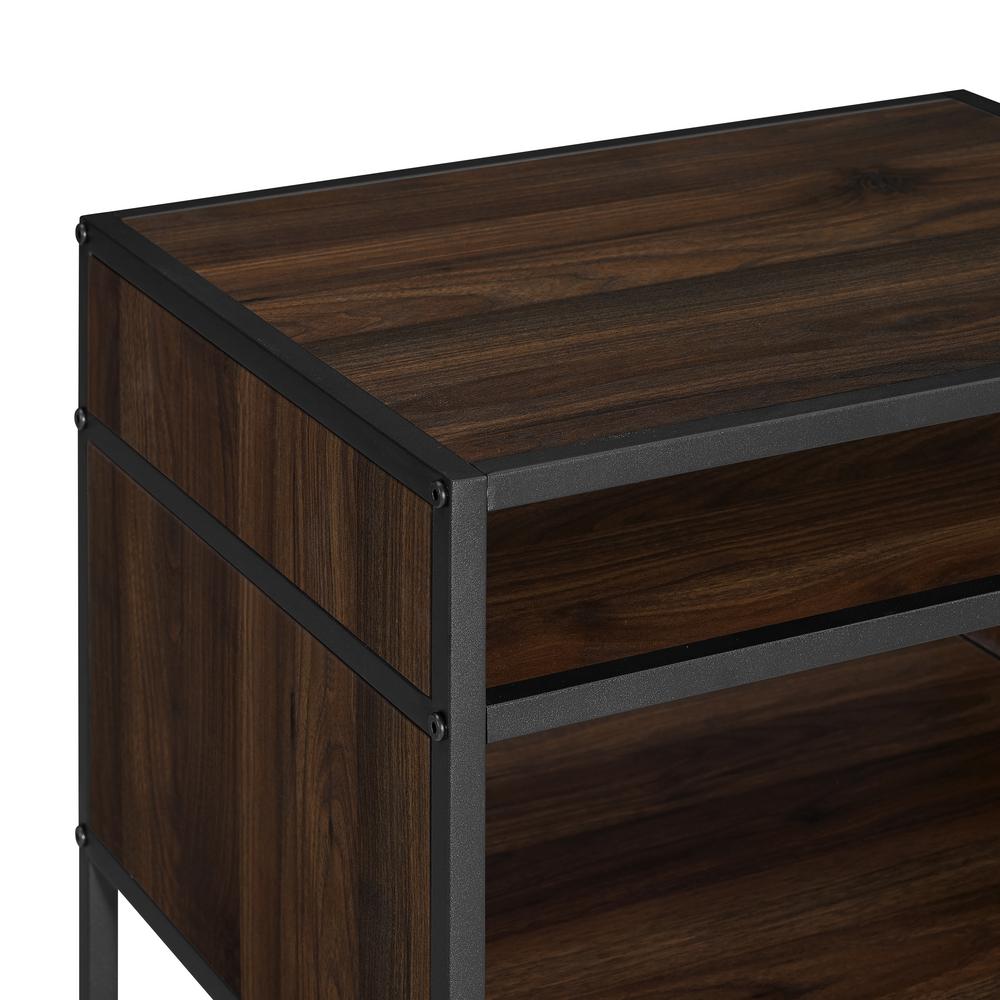 Walker Edison Furniture Company 20 In Dark Walnut Metal And Wood