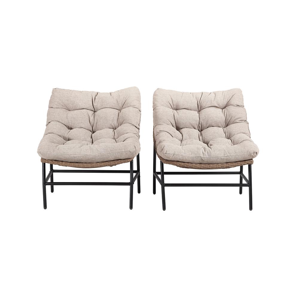 Walker Edison Furniture Company Papasan Rattan Removable Cushions