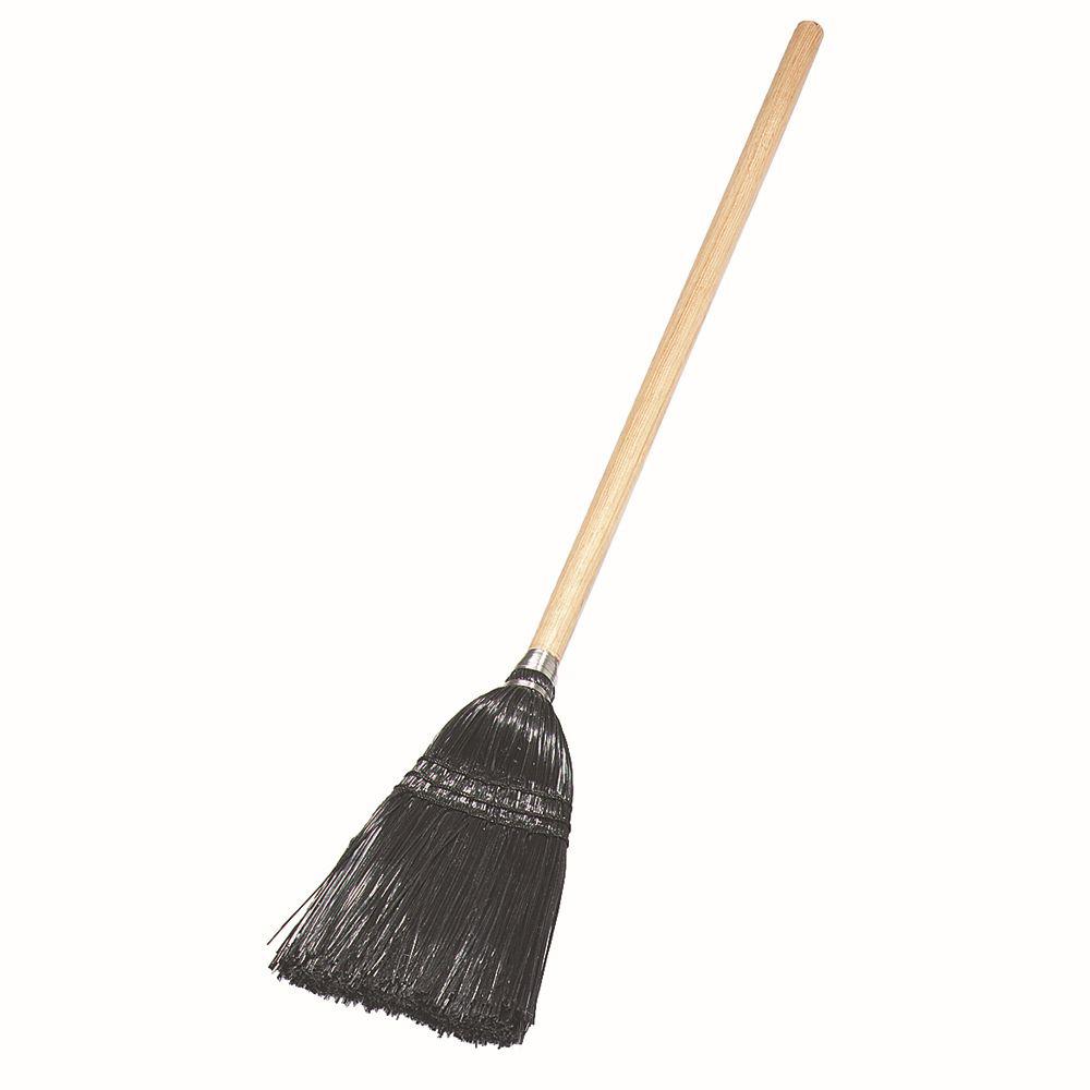 Photo 1 of 40 in. Synthetic Corn Lobby Broom in Black