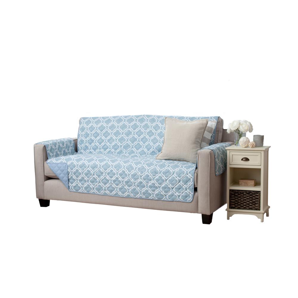 Great Bay Home Adalyn Collection Marine Blue Printed Reversible Sofa Furniture... by Great Bay Home