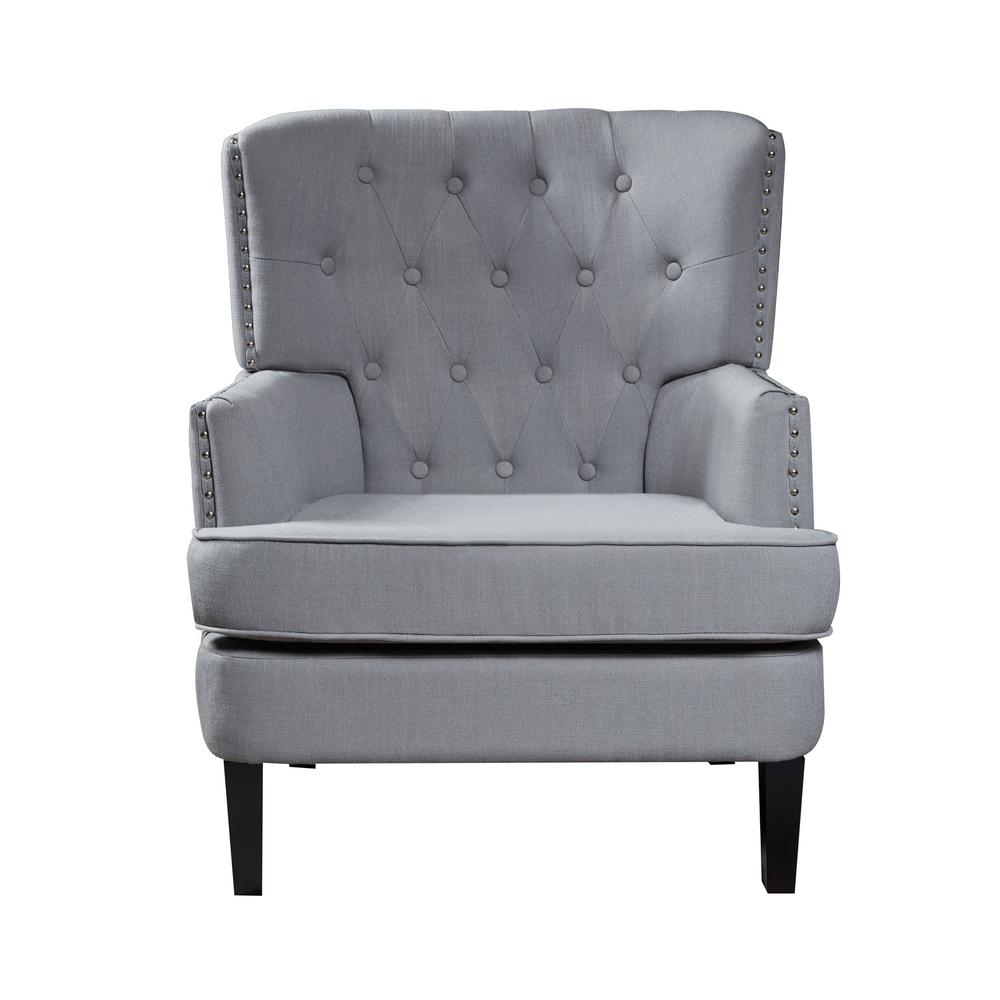 LOKATSE Gray Polyester Accent Chair-AC18802G - The Home Depot