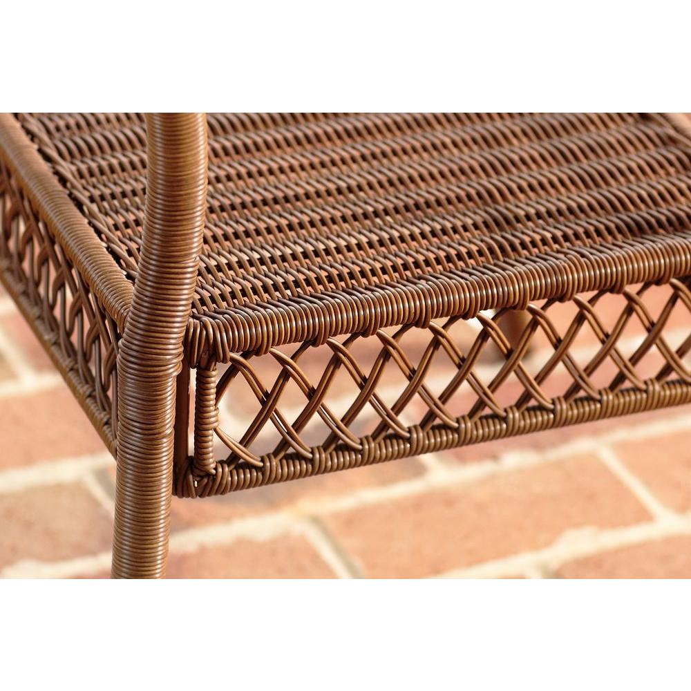 Outdoor Patio Side Table All Weather Resin Wicker Steel Frame Glass Details Outdoor Patio Side Table