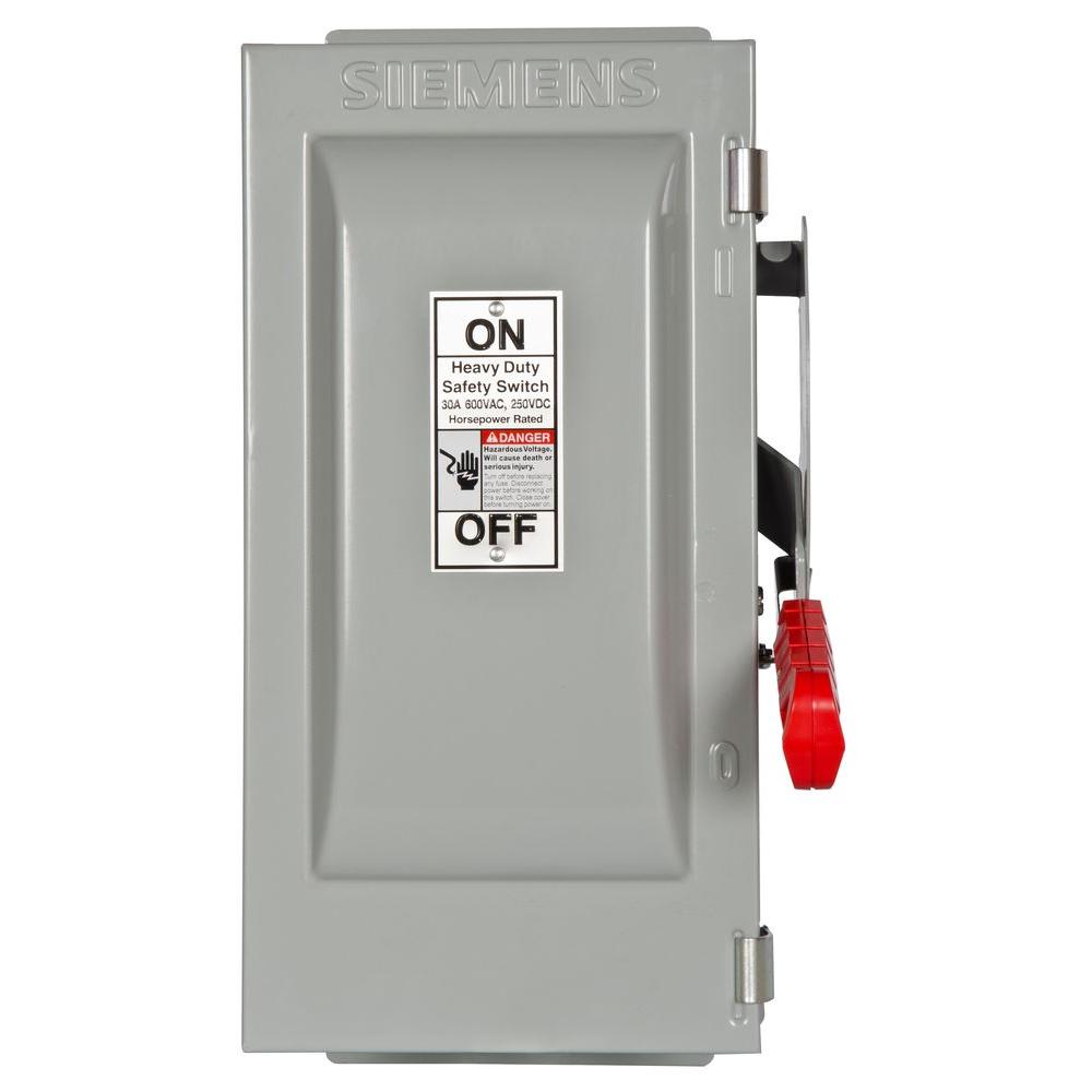 Eaton 30 Amp 3 Pole Fusible NEMA 3R General Duty Safety SwitchDH361NRK