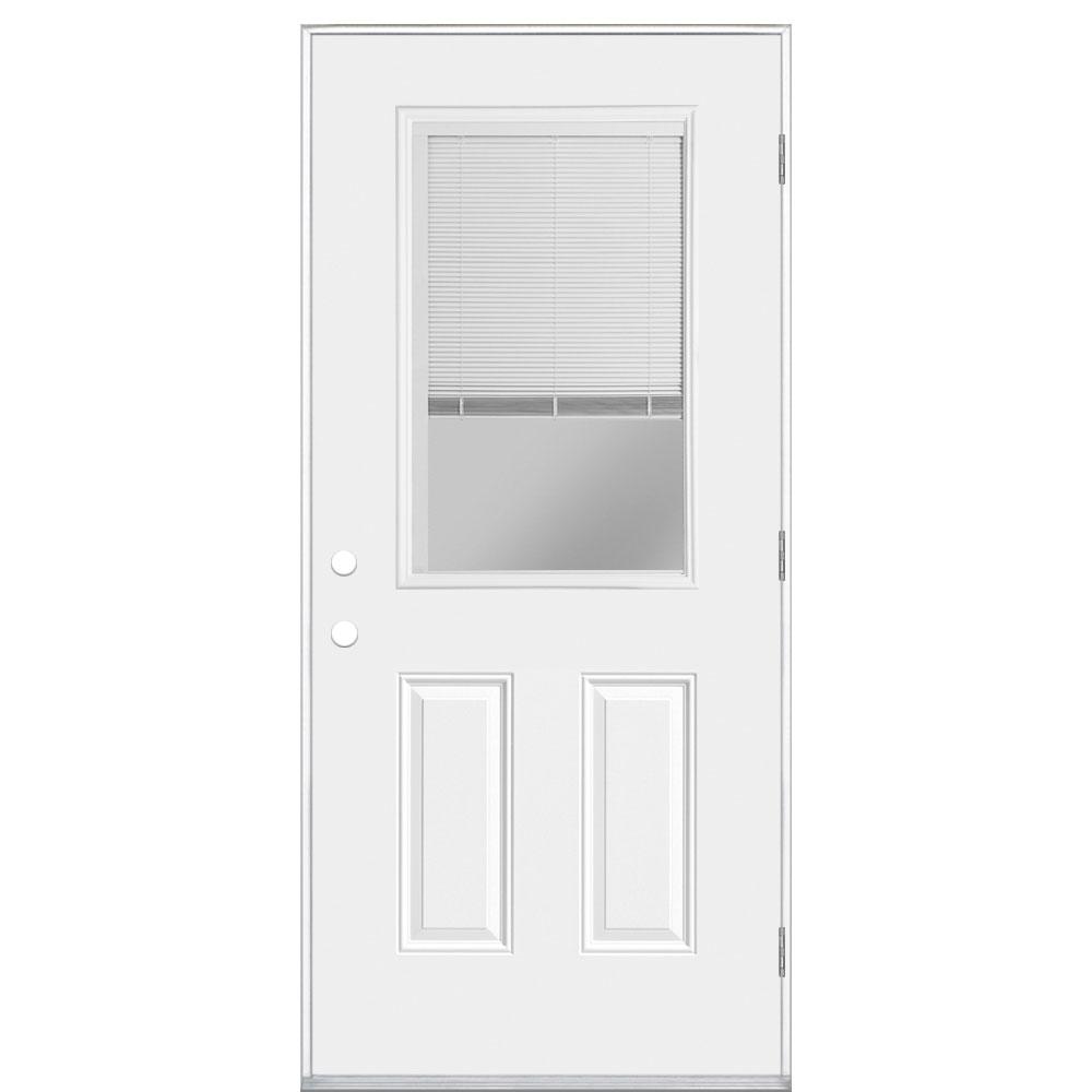 Masonite 32 in. x 80 in. Premium 1/2 Lite Miniblind Left