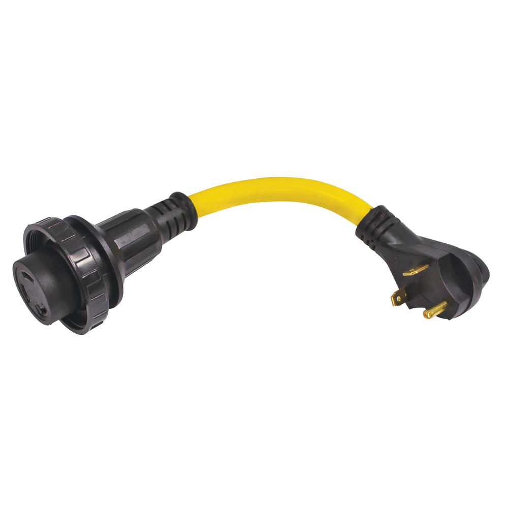Quick Products 12 in. Twist Lock Adapter Cord with 30 Amp Male to 30