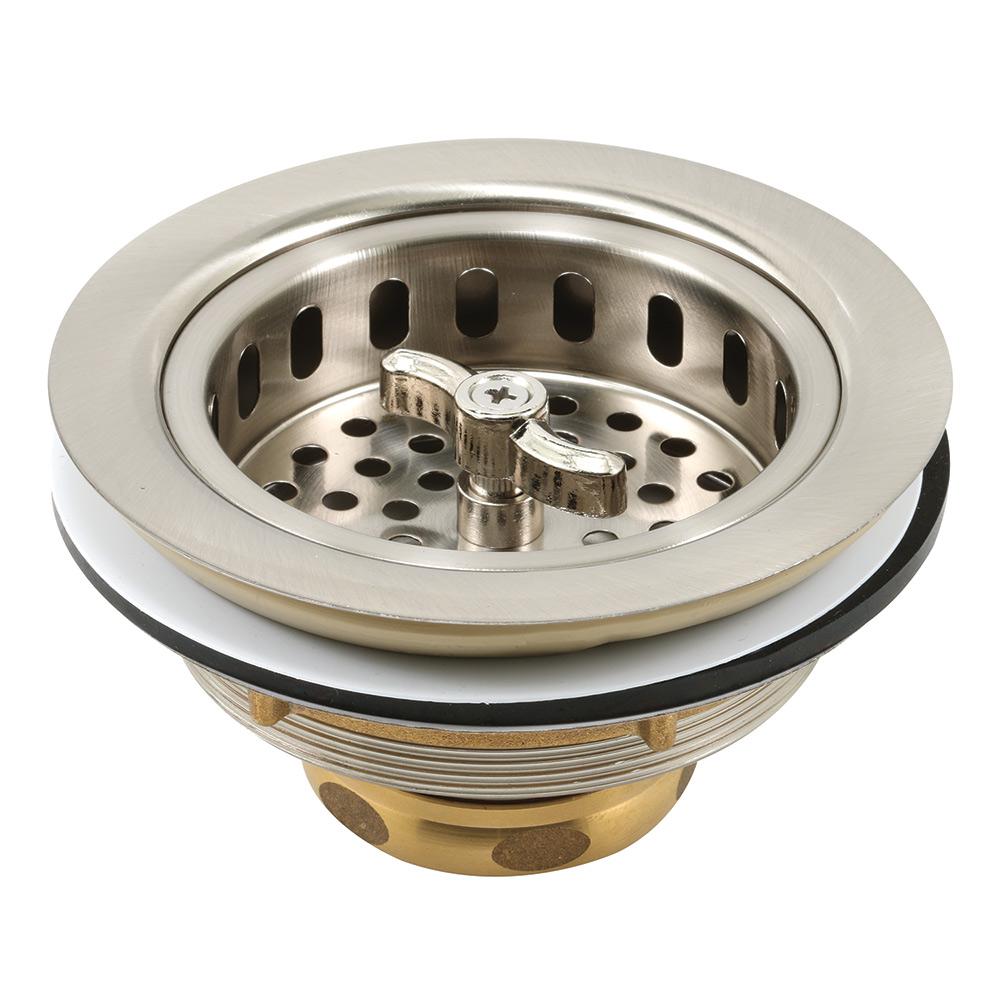 PrimeLine Basket Strainer Stainless Steel Spin and Lock Post 31/2 in