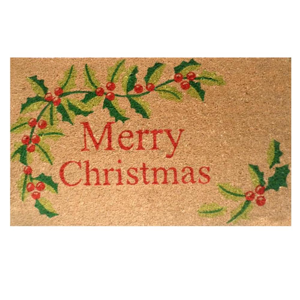 Merry Christmas 17" x 29" Coir/Vinyl Doormat Bedding