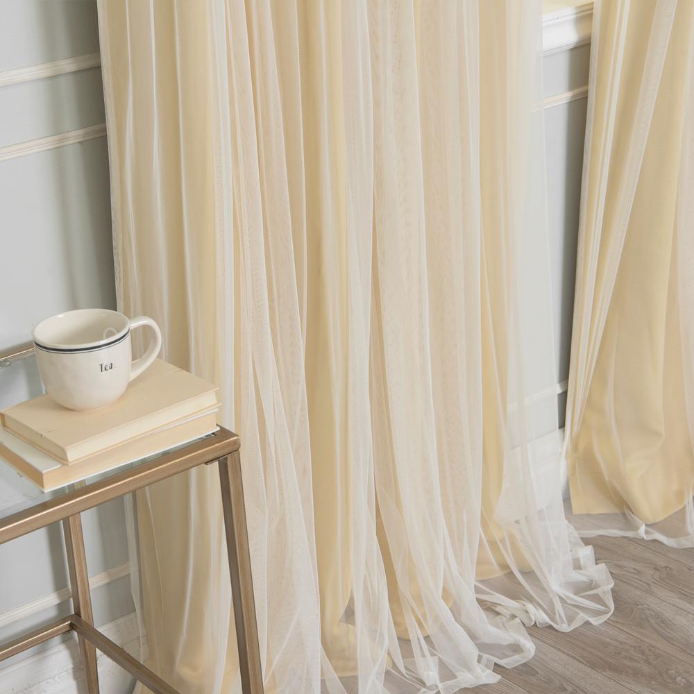 Best Home Fashion 84 In L Marry Me Lace Overlay Blackout Curtain