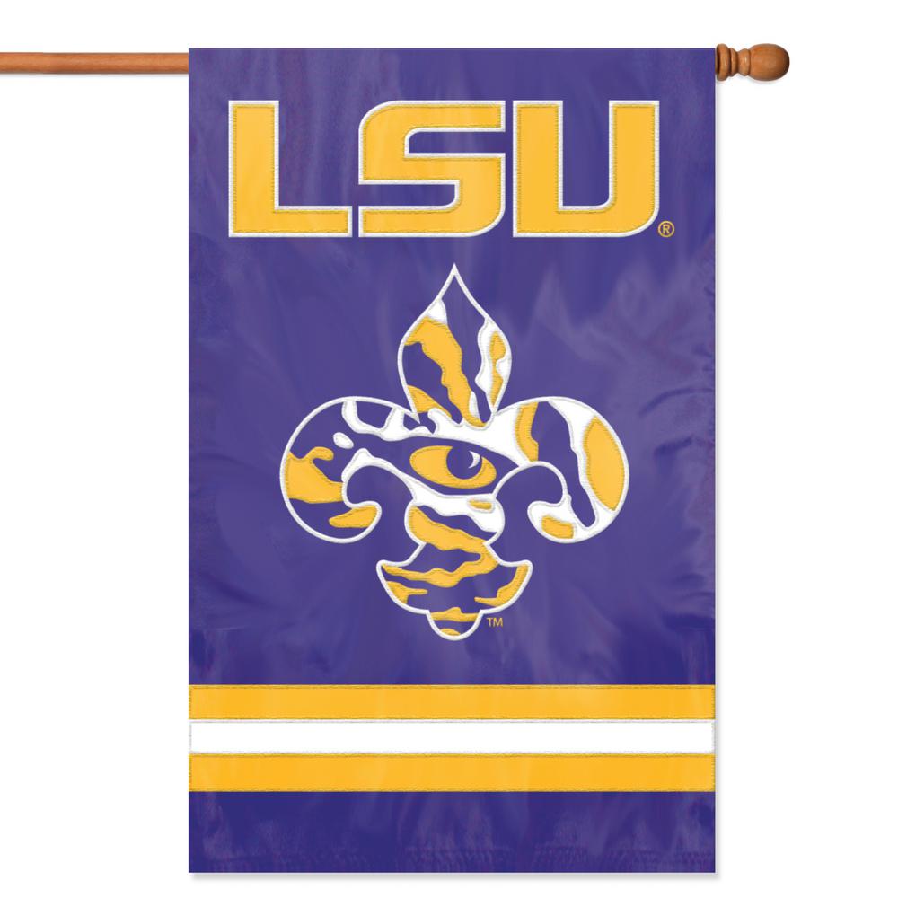 Party Animal Lsu Tigers Applique Banner Flag Fleur De Lis Aflsu2