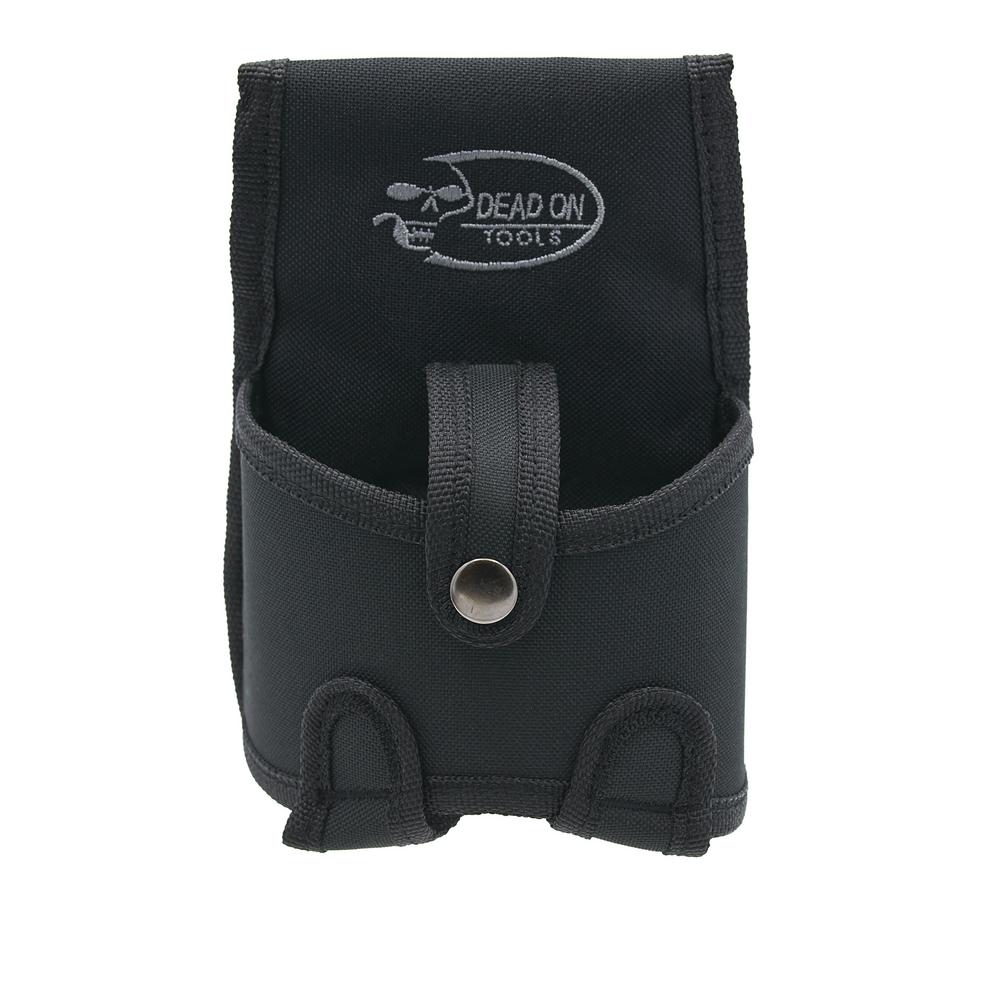 DEAD ON TOOLS Tape Measure Pouch Holder in Black with Dual Fastening System and Locking Strap with Snap