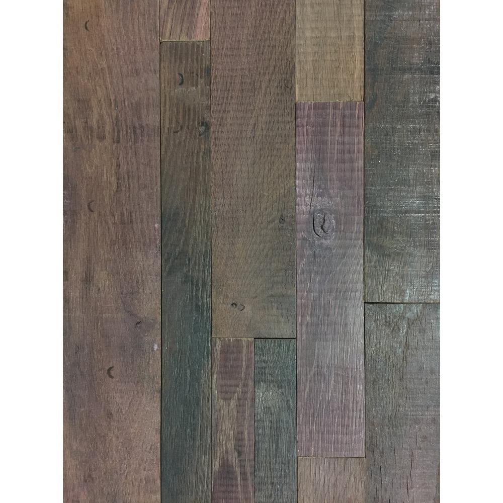 Reclaimed 1 in. x 39.5 in. x 11.5 in. Red Wine Soaked Wine Barrel Wood Wall PanelABCWNESOAK