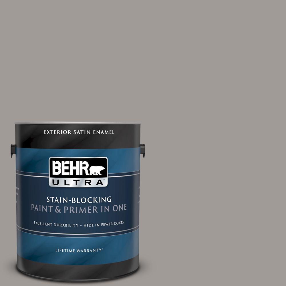 BEHR ULTRA 1 Gal. #PPU18-15 Fashion Gray Satin Enamel Exterior Paint ...