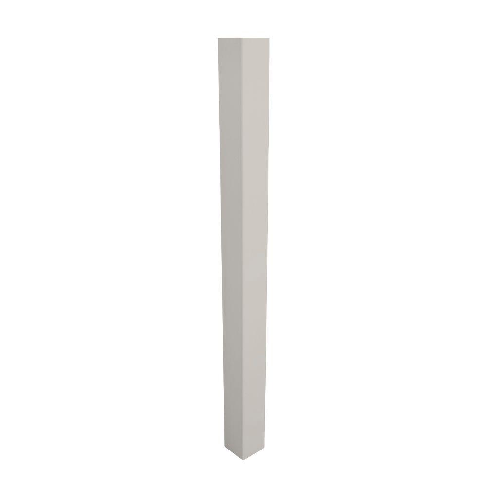 Weatherables 4 in. x 4 in. x 8 ft. Tan Vinyl Fence Blank PostLTPT