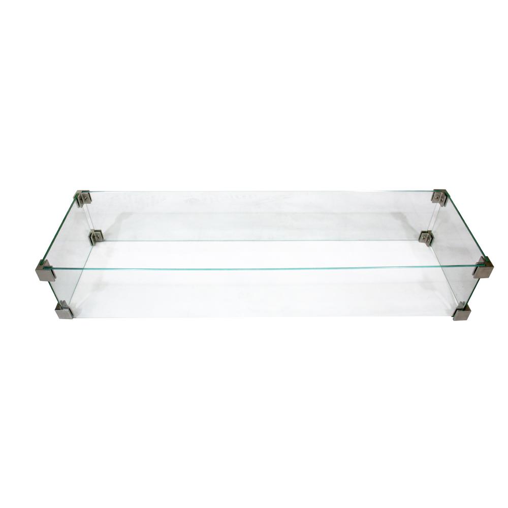 Elementi Granville 13 In X 7 Rectangle Tempered Glass Fire