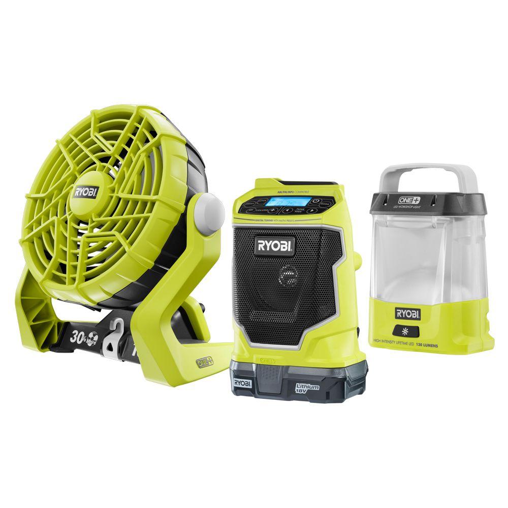 Ryobi ONE+ 18-Volt Lithium-Ion Cordless Combo Kit (3-Piece)-P1840 - The ...