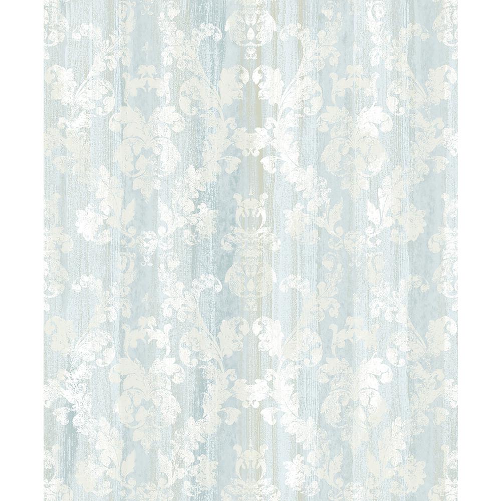 8 In X 10 Camilia Light Blue Damask Wallpaper Sample 8 In X 10 Camilia Light Blue Damask Wallpaper Sample