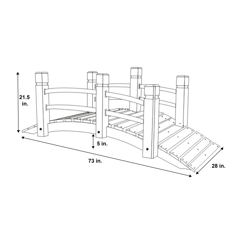 Shine Company 6 Ft Natural Cedar Wood Garden Bridge 4982n The Home Depot