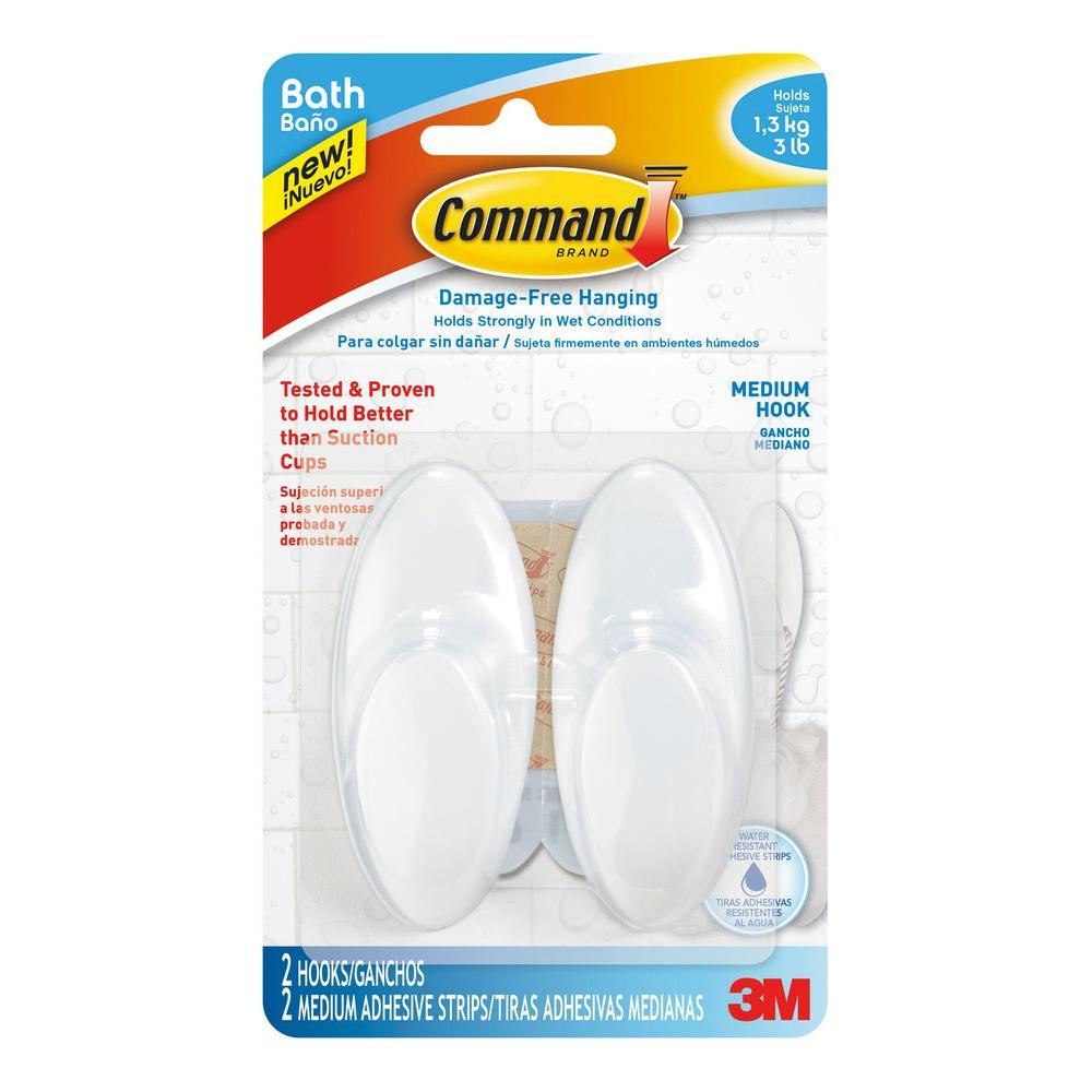 Command Um Bath Hook With Water Resistant Strip 4 Piece Per Command Um Bath Hook With Water Resistant Strip 4 Piece Per Pack