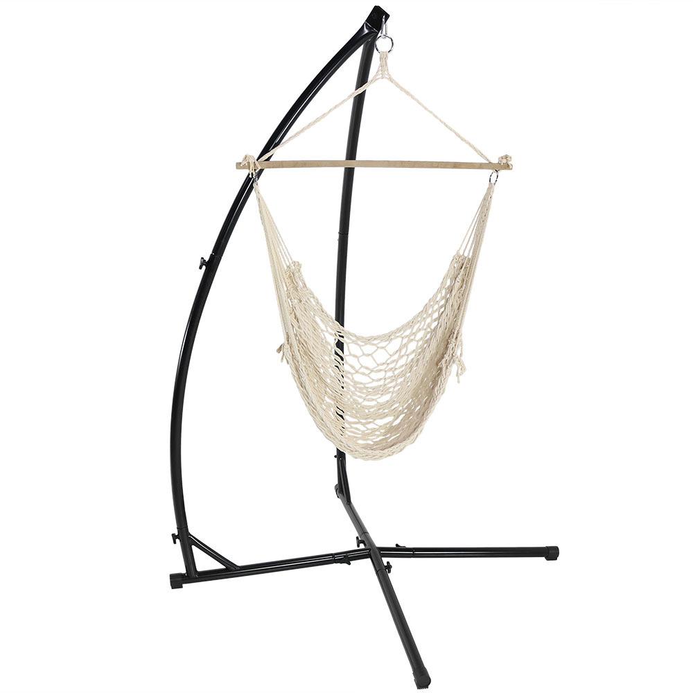 Sunnydaze Decor 3.75 ft. L Hanging Cotton Rope Hammock Chair Swing and