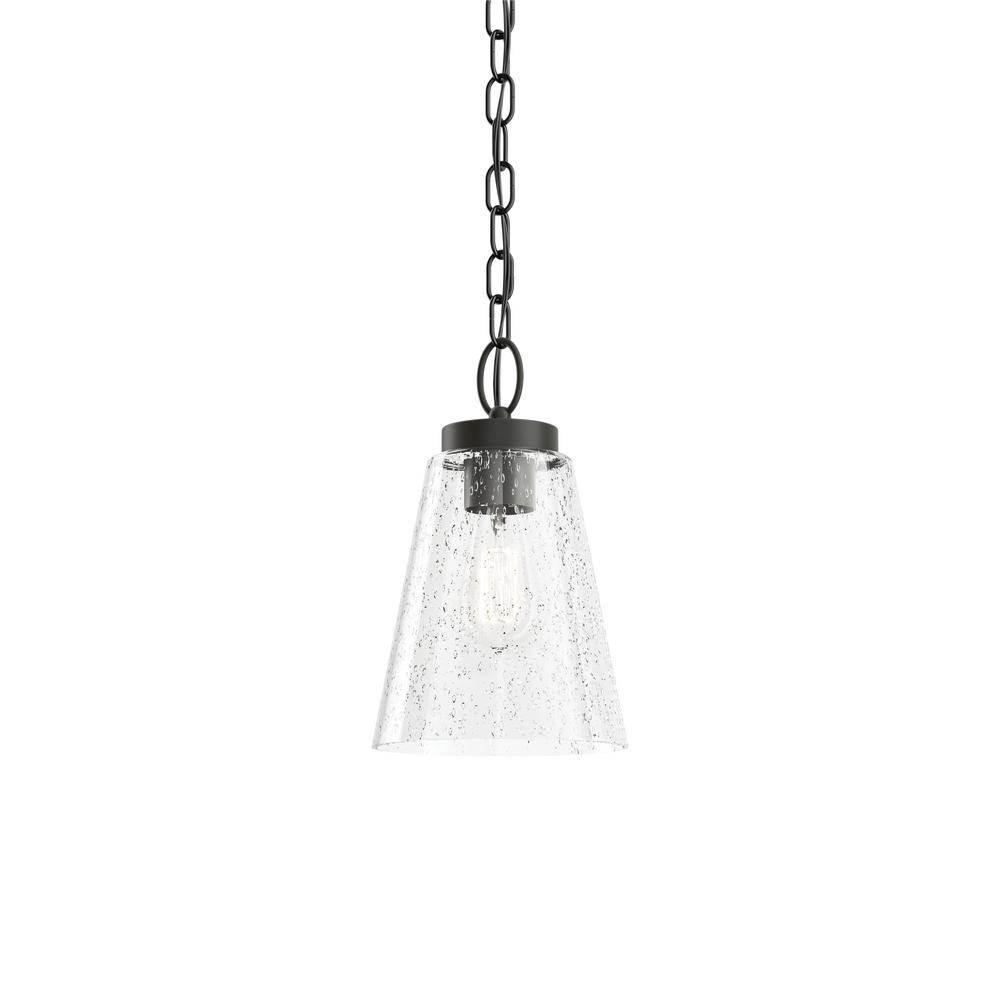 KICHLER Roycroft 7 in. 1-Light Black Pendant Light