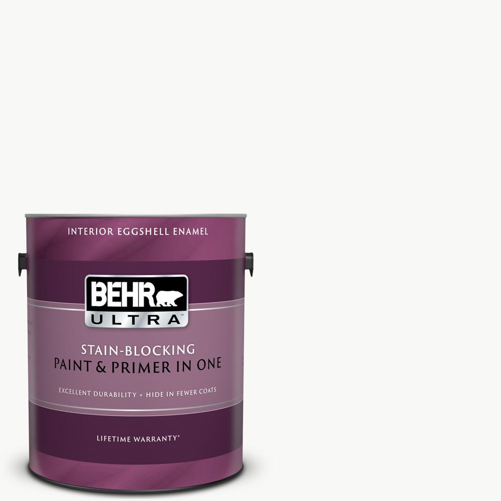 Behr Ultra 1 Gal Pure White Eggshell Enamel Interior Paint Ultra Pure White Eggshell Enamel