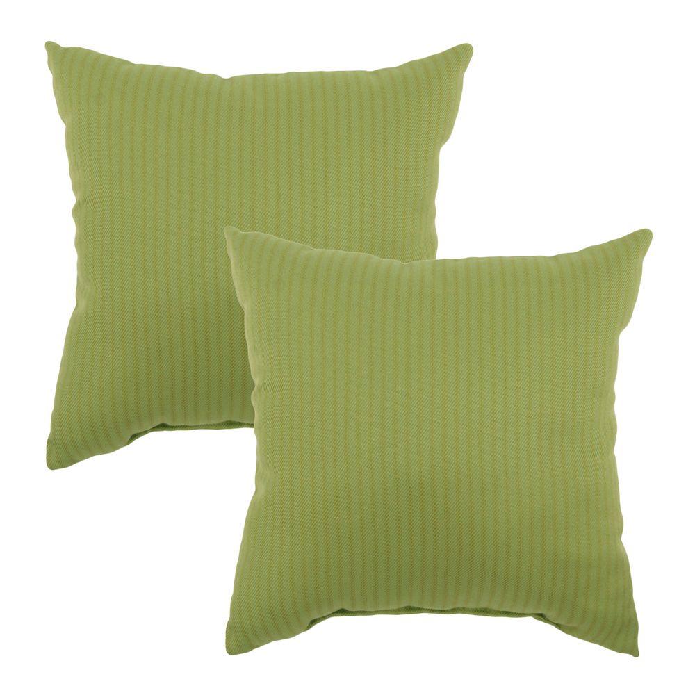 Hampton Bay Textured Apple Square Outdoor Throw Pillow (2Pack)7050