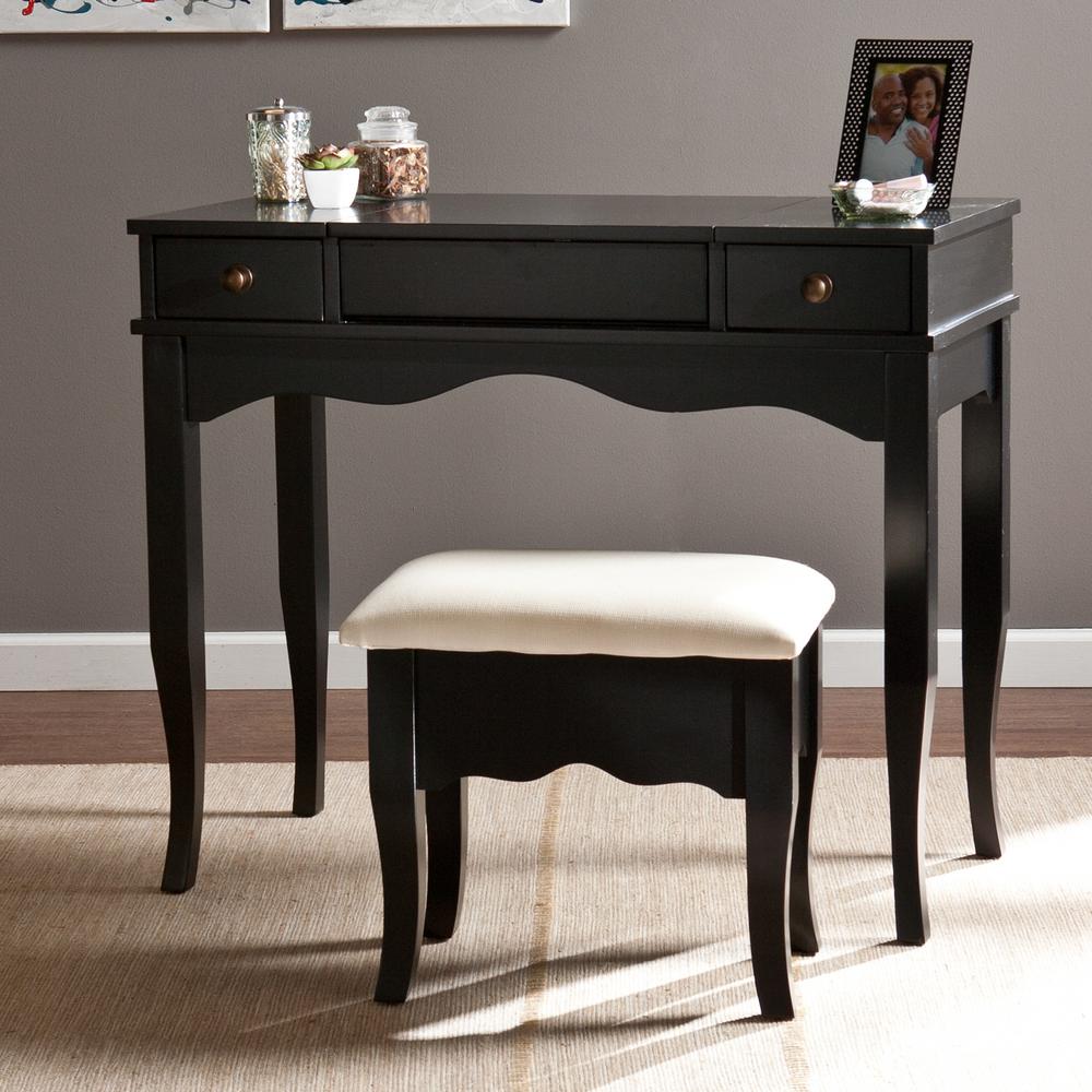 Southern Enterprises Calla 2 Piece Black Vanity Set Hd866321 The
