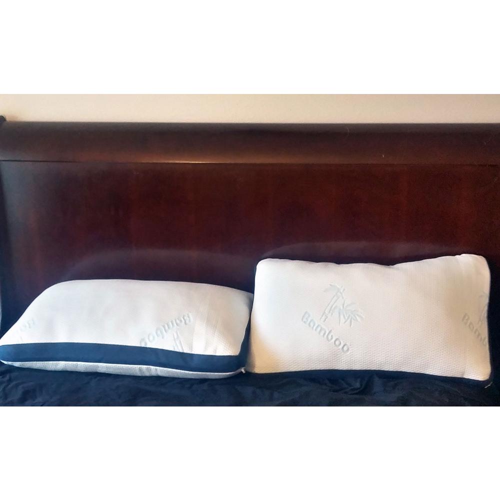 Blue Bamboo Gel-Infused Memory Foam Queen Pillow-BBPQ1 - The Home Depot