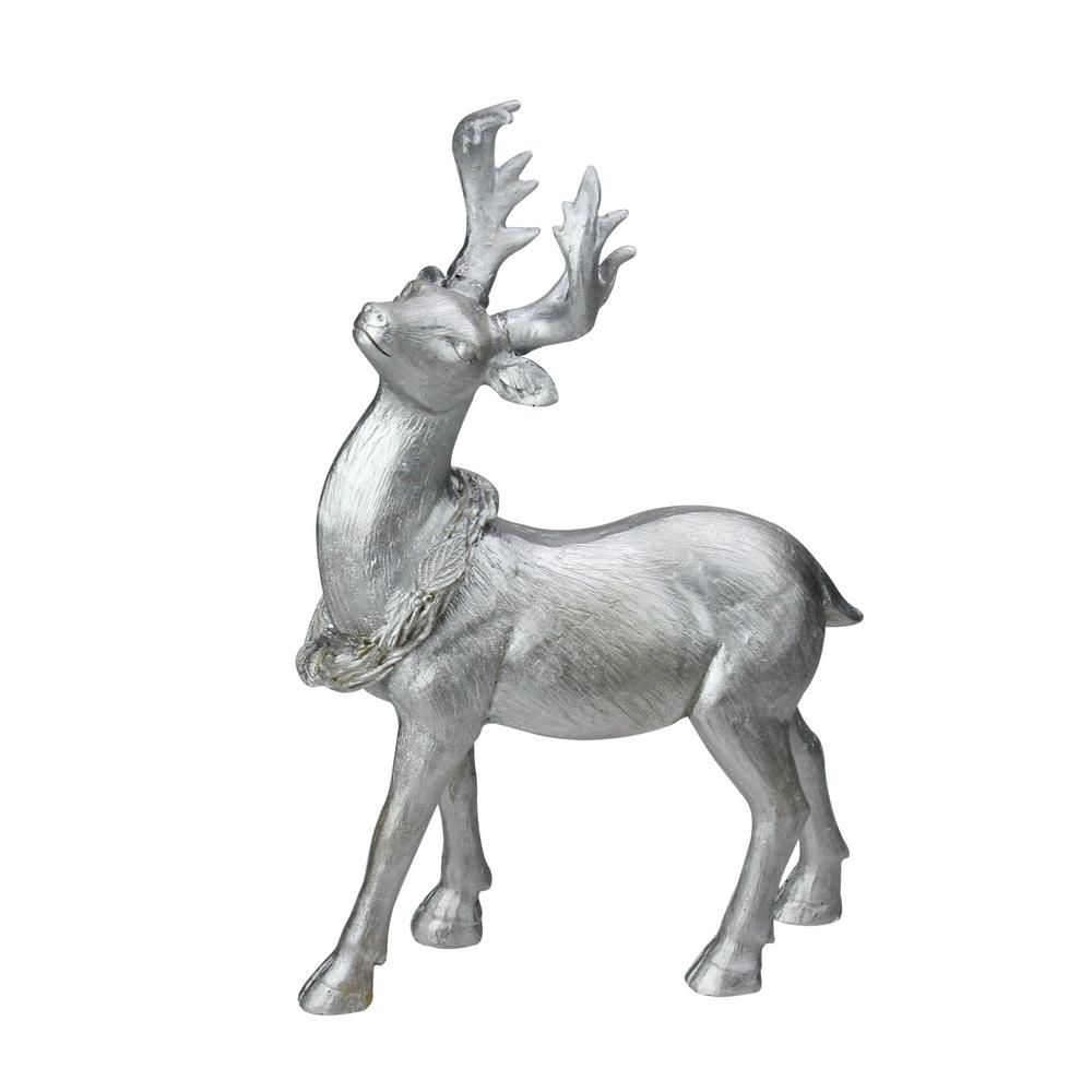 10 5 In Elegant Silver Christmas Table Top Reindeer Figure